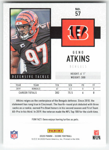 2020 Score #57 Geno Atkins Cincinnati Bengals 1671