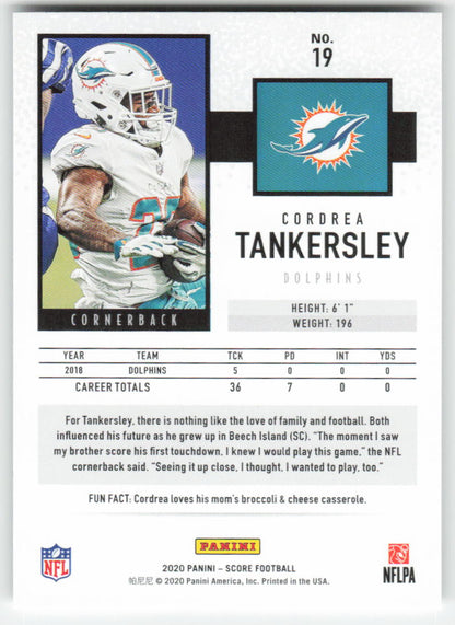 2020 Score #19 Cordrea Tankersley Miami Dolphins 1674