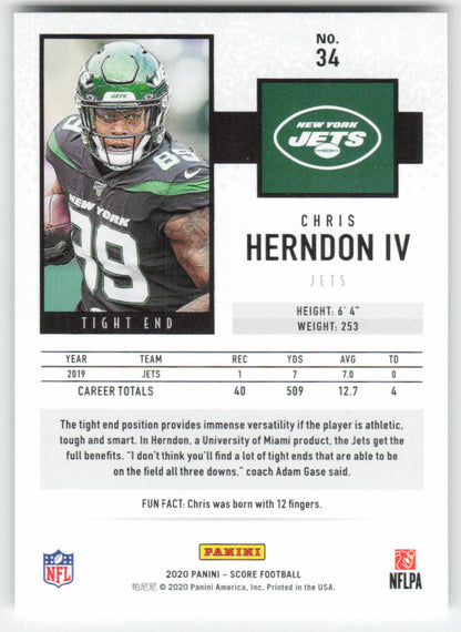 2020 Score #34 Chris Herndon IV New York Jets 1676