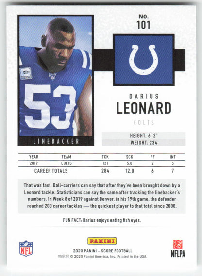 2020 Score #101 Darius Leonard Indianapolis Colts 1677