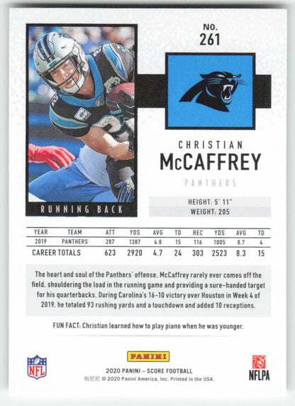 2020 Score #261 Christian McCaffrey Carolina Panthers 1689