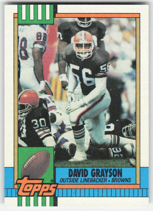 1990 Topps #164 David Grayson Cleveland Browns Rookie FB1-58