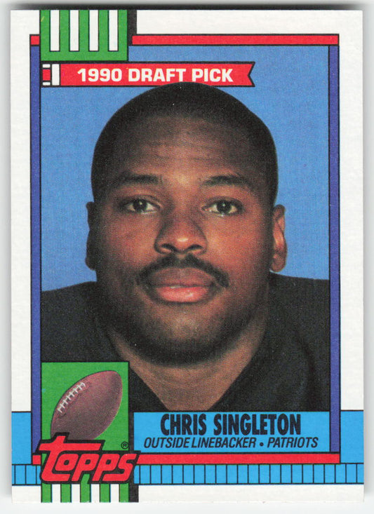 1990 Topps #416 Chris Singleton New England Patriots Rookie FB1-59