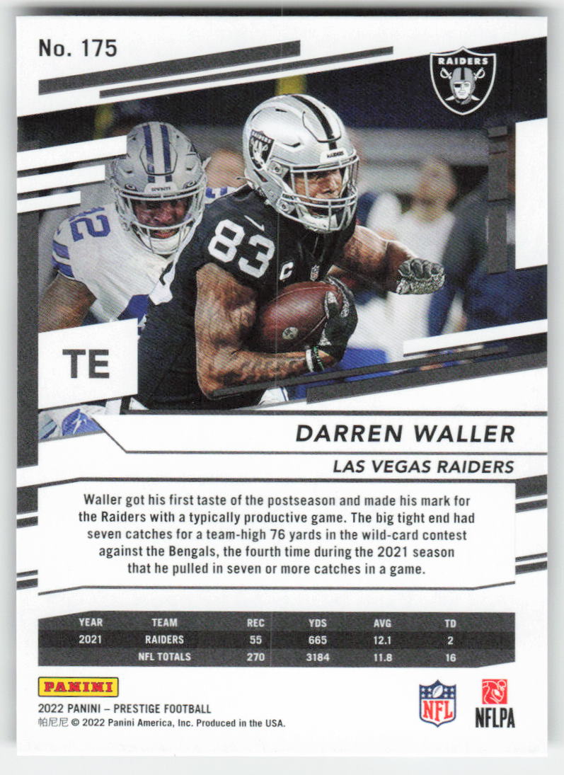 2022 Panini Prestige #175 Darren Waller Las Vegas Raiders FB1-102