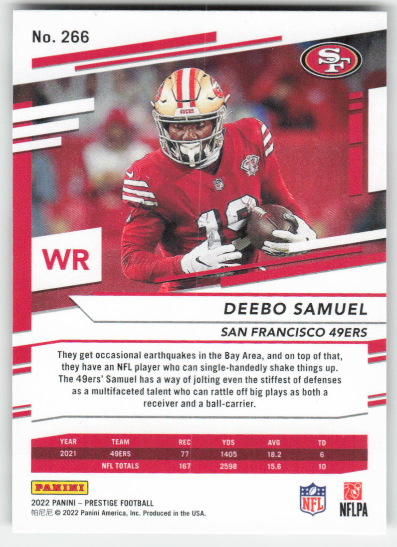 2022 Panini Prestige #266 Deebo Samuel San Francisco 49ers FB1-107