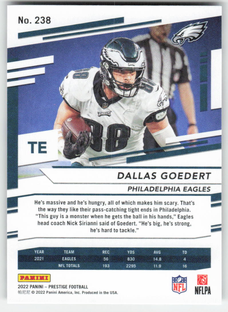 2022 Panini Prestige #238 Dallas Goedert Philadelphia Eagles FB1-110