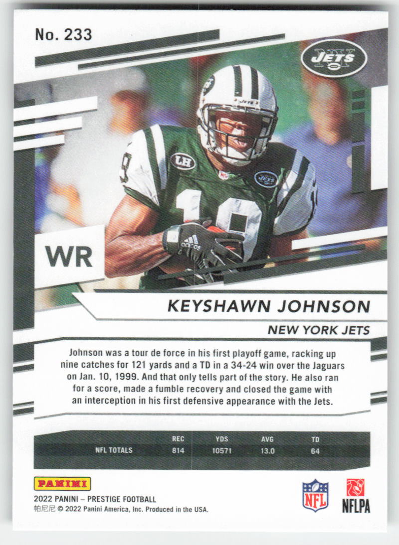 2022 Panini Prestige #233 Keyshawn Johnson New York Jets FB1-117