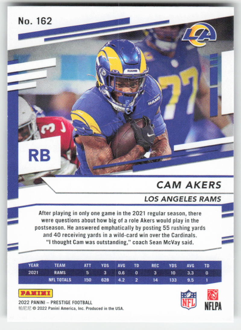 2022 Panini Prestige #162 Cam Akers Los Angeles Rams FB1-122