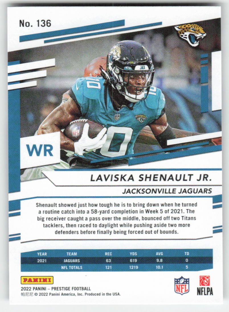 2022 Panini Prestige #136 Laviska Shenault Jr. Jacksonville Jaguars FB1-131