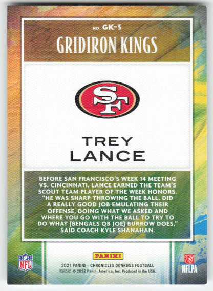 2021 Panini Chronicles #GK-3 Trey Lance Gridiron Kings 49ers FB1-135
