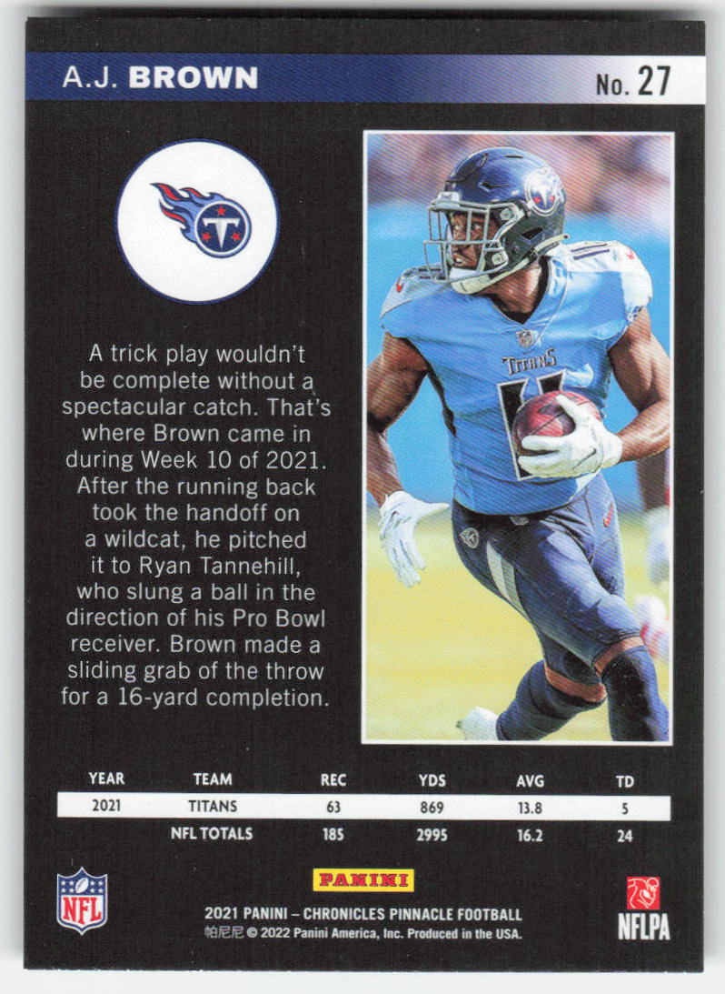 2021 Panini Chronicles #27 A.J. Brown Pinnacle Tennessee Titans FB1-139