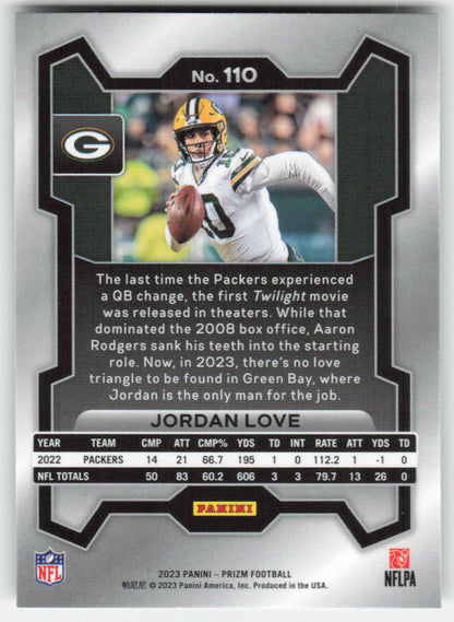 2023 Panini Prizm #110 Jordan Love Green Bay Packers FB1-142
