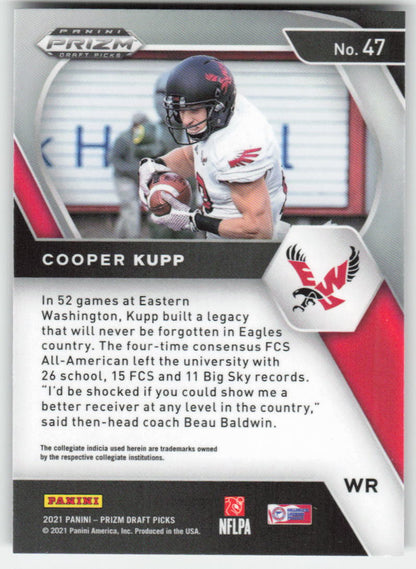 2021 Panini Prizm Draft Picks Collegiate #47 Cooper Kupp FB1-148