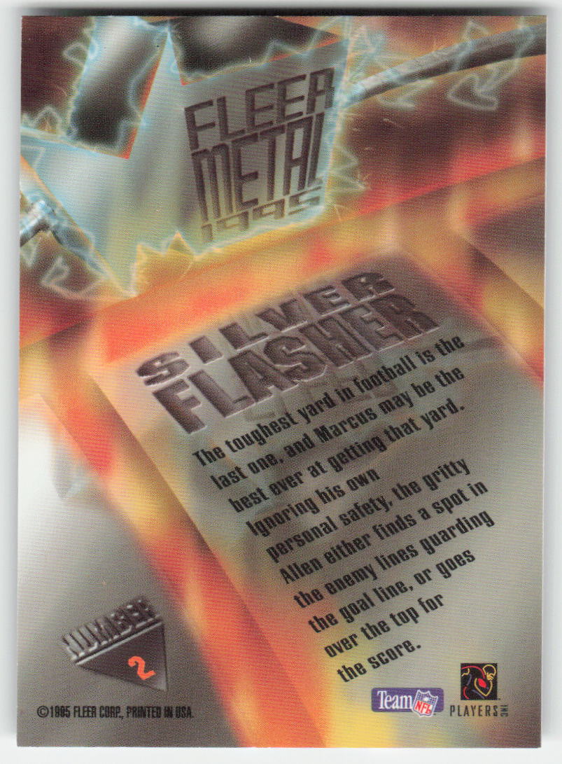 1995 Fleer Metal #2 Marcus Allen Silver Flashers Kansas City Chiefs FB1-155