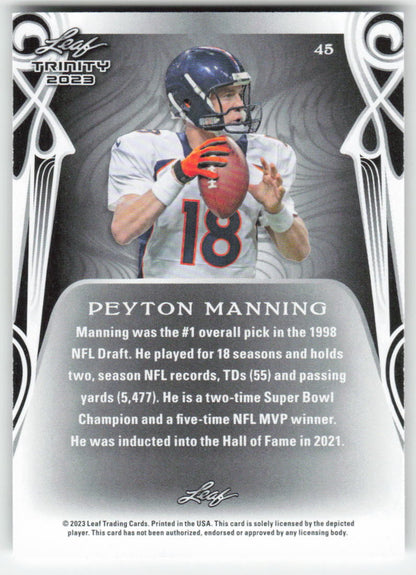 2023 Leaf Trinity (Mega Box) #45 Peyton Manning Denver Broncos FB1-157