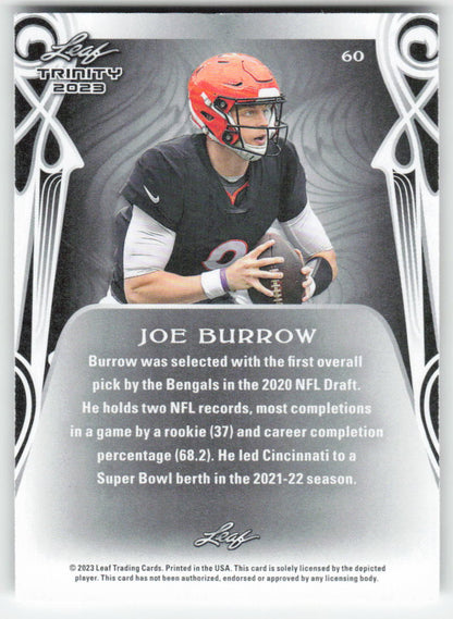 2023 Leaf Trinity (Mega Box) #60 Joe Burrow Cincinnati Bengals FB1-158