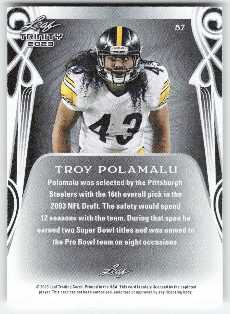 2023 Leaf Trinity (Mega Box) #57 Troy Polamalu Pittsburgh Steelers FB1-160