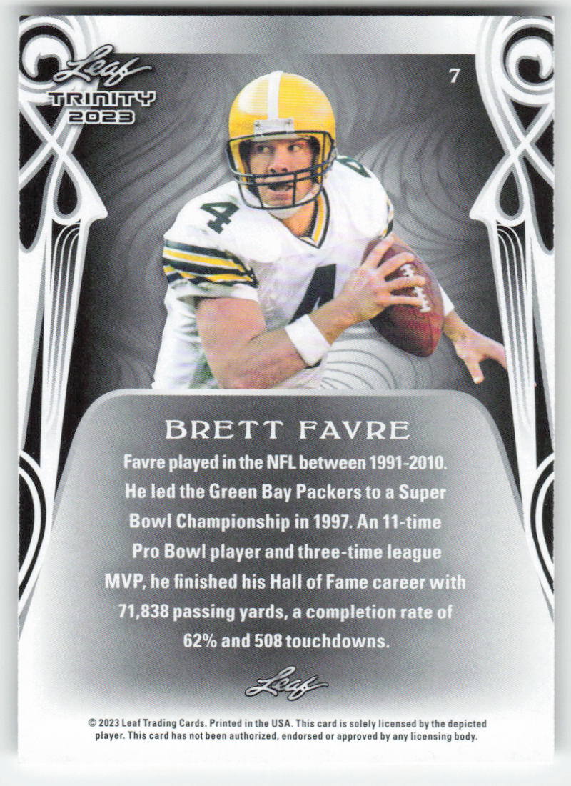 2023 Leaf Trinity (Mega Box) #7 Brett Favre Green Bay Packers FB1-162