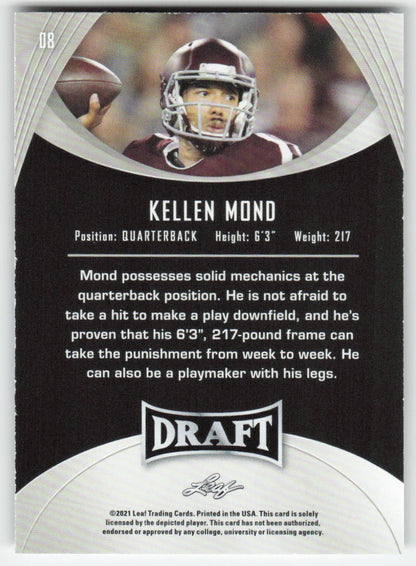 2021 Leaf Draft #08 Kellen Mond Texas A&M Aggies FB1-163
