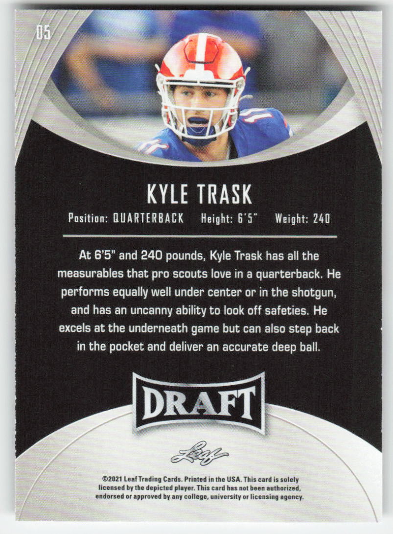 2021 Leaf Draft #05 Kyle Trask Florida Gators FB1-165