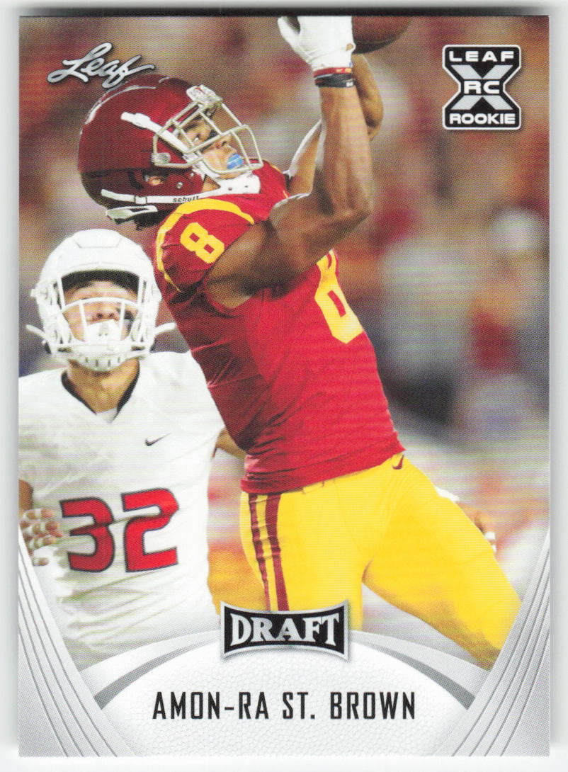 2021 Leaf Draft #27 Amon-Ra St. Brown USC Trojans FB1-185