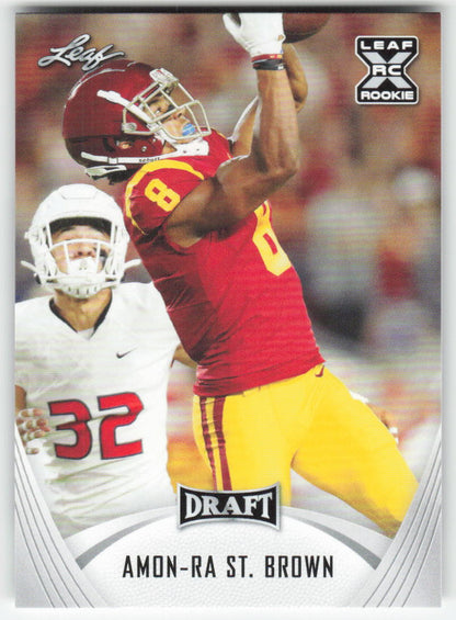 2021 Leaf Draft #27 Amon-Ra St. Brown USC Trojans FB1-185