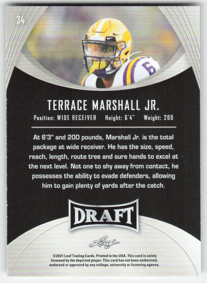2021 Leaf Draft #34 Terrace Marshall Jr. LSU Tigers FB1-189