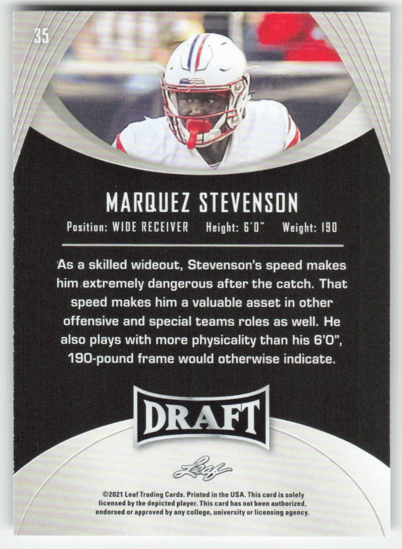 2021 Leaf Draft #35 Marquez Stevenson Houston Cougars FB1-190