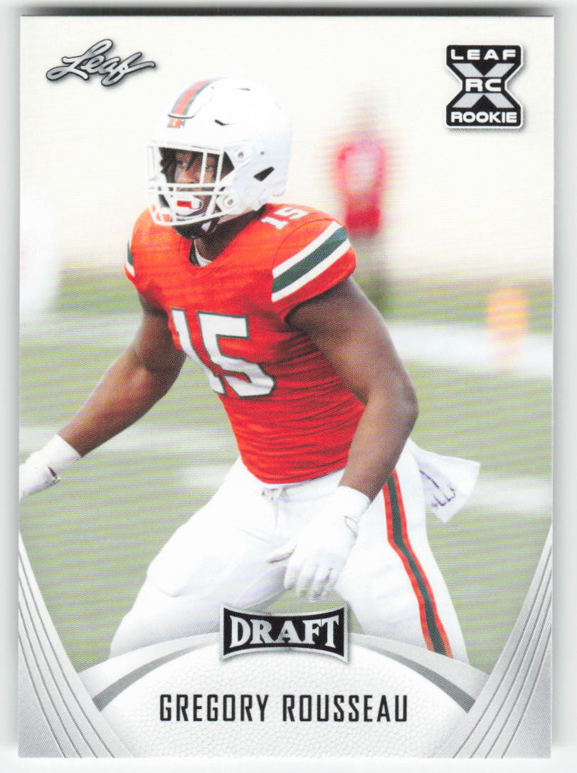 2021 Leaf Draft #39 Gregory Rousseau Miami Hurricanes FB1-194
