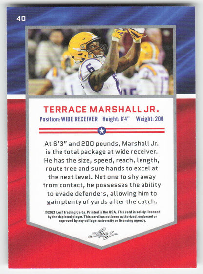 2021 Leaf Draft #40 Terrace Marshall Jr. LSU Tigers FB1-195