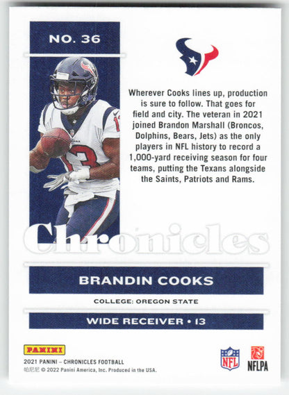 2021 Panini Chronicles #36 Brandin Cooks Houston Texans FB1-213