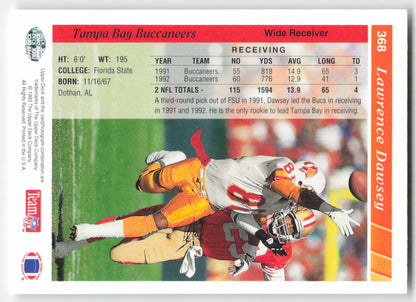 1993 Upper Deck #368 Lawrence Dawsey Tampa Bay Buccaneers FB1-232