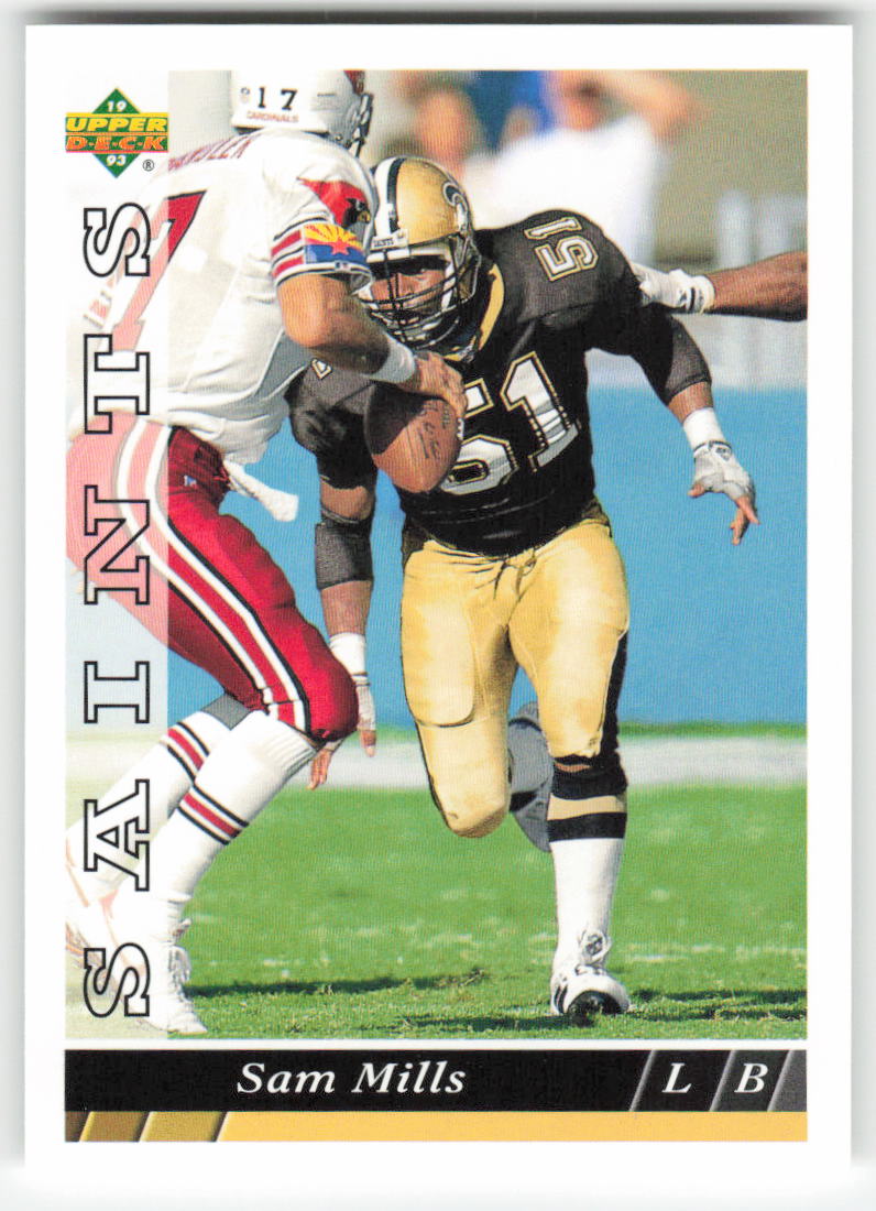 1993 Upper Deck #324 Sam Mills New Orleans Saints FB1-235