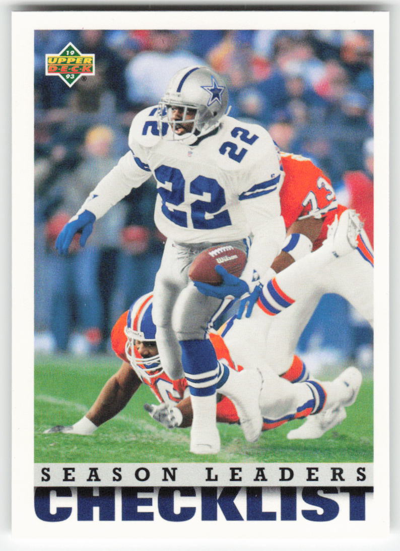 1993 Upper Deck #431 Season Leaders Checklist Dallas Cowboys FB1-236