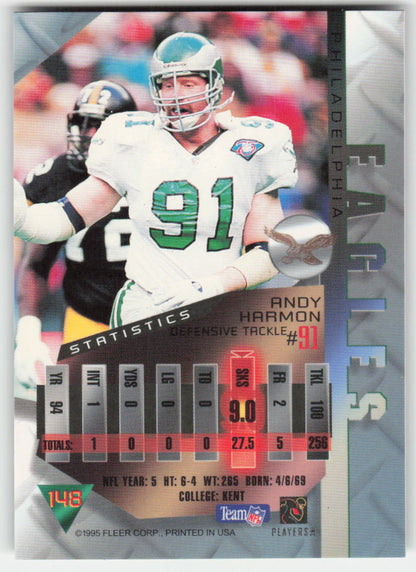 1995 Fleer Metal #148 Andy Harmon Philadelphia Eagles FB1-238