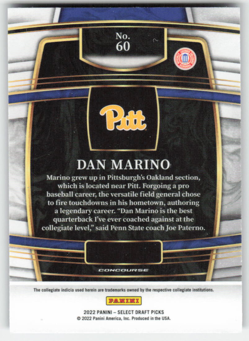 2022 Panini Select #422 Dan Marino Miami Dolphins FB1-249