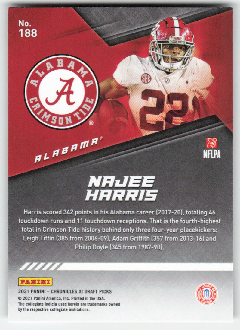 2021 Panini Chronicles Draft Picks #188 Najee Harris Alabama FB1-251