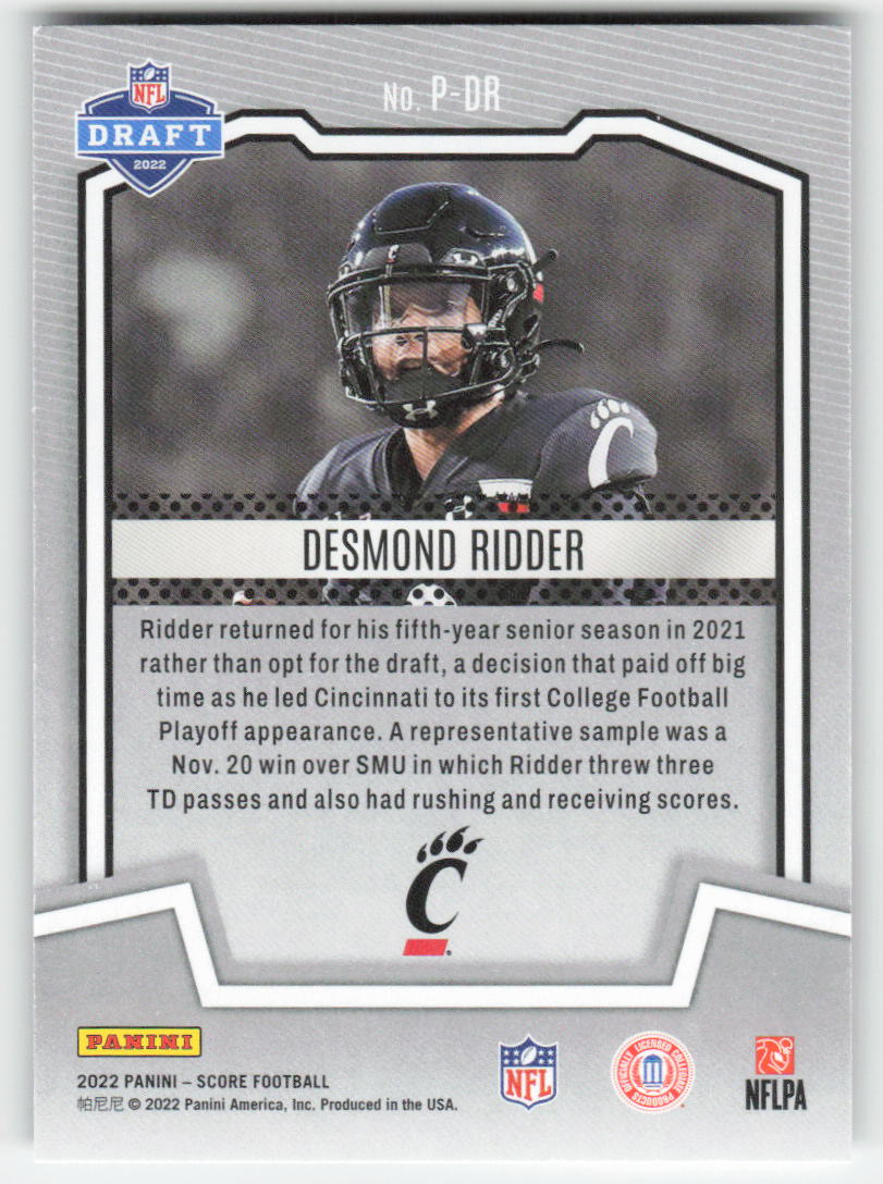 2022 Score #P-DR Desmond Ridder PROtential Cincinnati Bearcats FB1-258