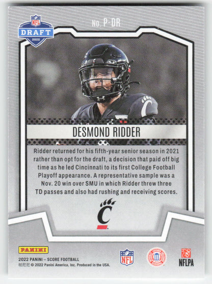 2022 Score #P-DR Desmond Ridder PROtential Cincinnati Bearcats FB1-258