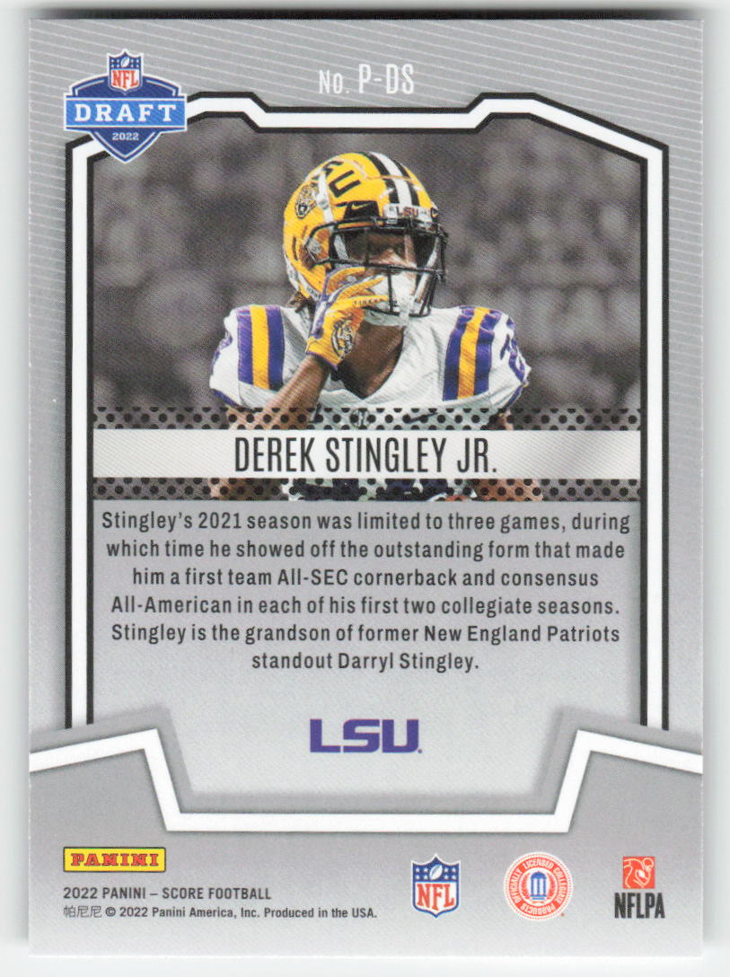 2022 Score #P-DS Derek Stingley Jr. PROtential LSU Tigers FB1-260