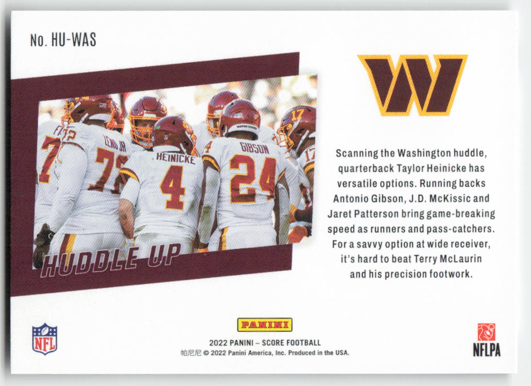 2022 Score #HU-WAS Washington Commanders Huddle Up Red  FB1-263