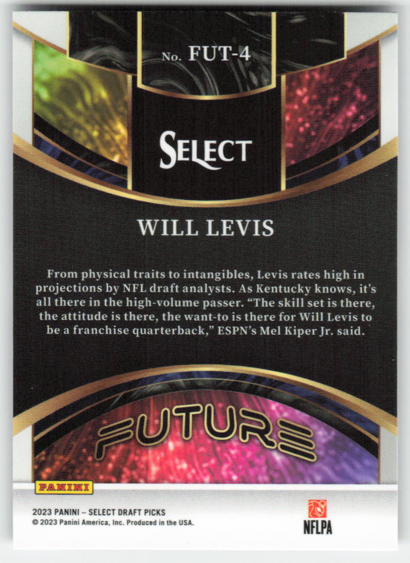 2023 Panini Select #FUT-WLE Will Levis Select Future Tennessee Titans FB1-264