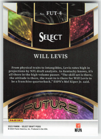 2023 Panini Select #FUT-WLE Will Levis Select Future Tennessee Titans FB1-264