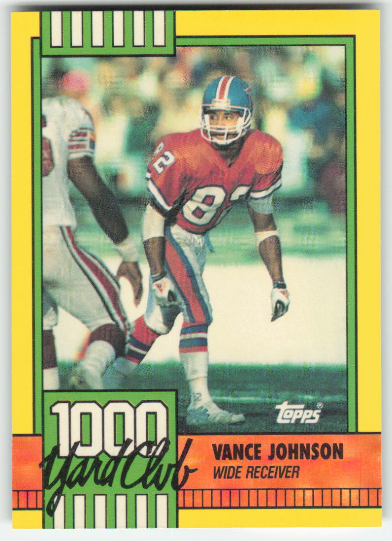 1990 Topps #21 Vance Johnson 1000 Yard Club Denver Broncos FB1-280