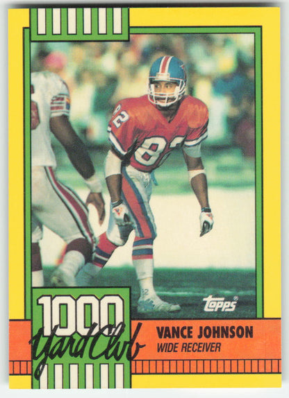 1990 Topps #21 Vance Johnson 1000 Yard Club Denver Broncos FB1-280