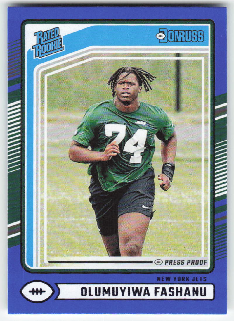 2024 Donruss #330 Olumuyiwa Fashanu Press Proof Blue Jets Rookie FB1-287