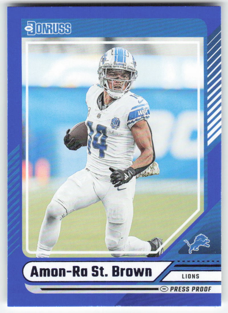 2024 Donruss #139 Amon-Ra St. Brown Press Proof Blue Detroit Lions FB1-290