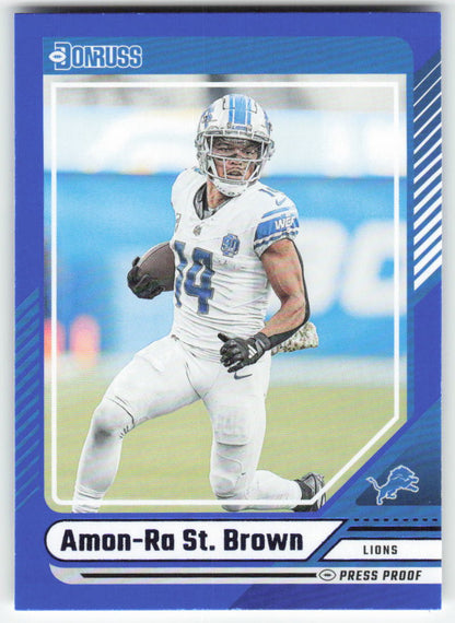 2024 Donruss #139 Amon-Ra St. Brown Press Proof Blue Detroit Lions FB1-290