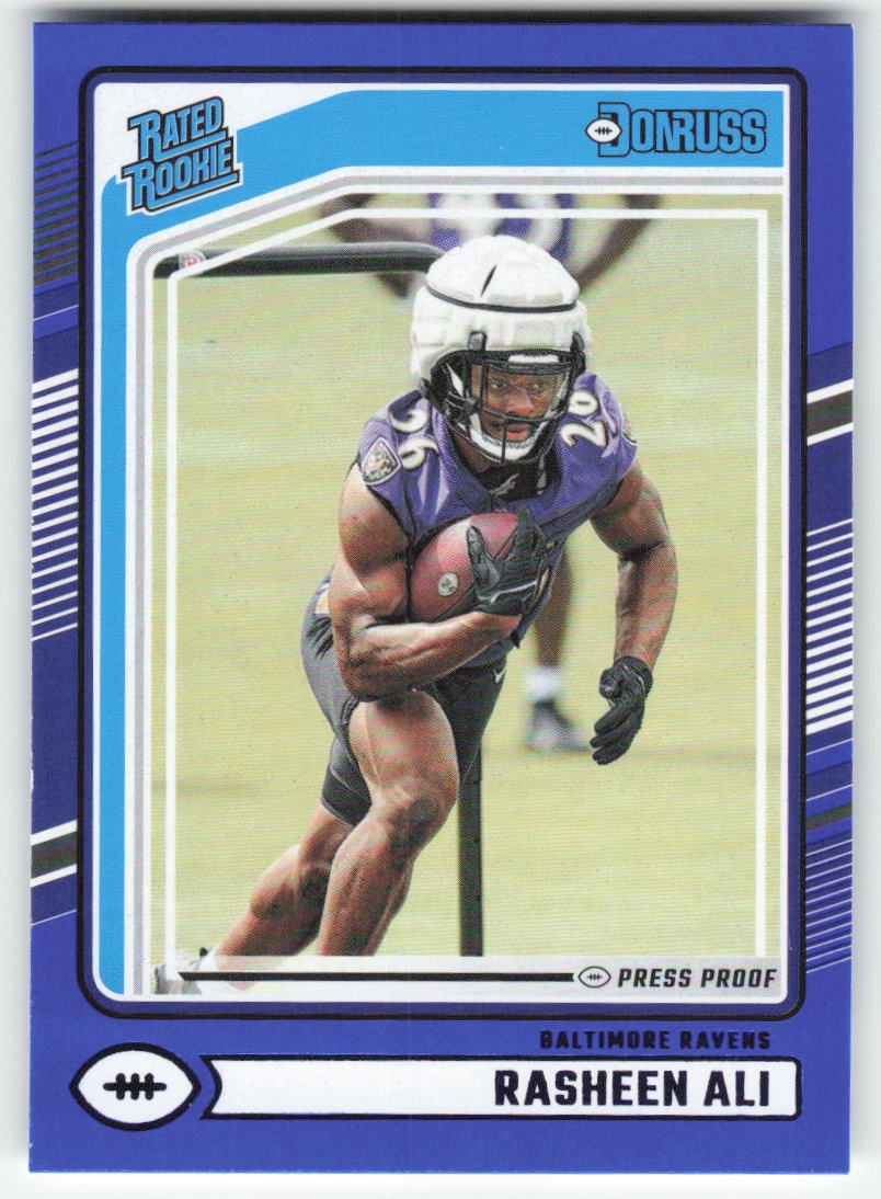 2024 Donruss #347 Rasheen Ali Press Proof Blue Baltimore Ravens Rookie FB1-291