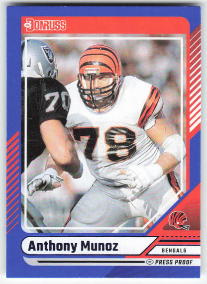 2024 Donruss #78 Anthony Munoz Press Proof Blue Cincinnati Bengals FB1-293